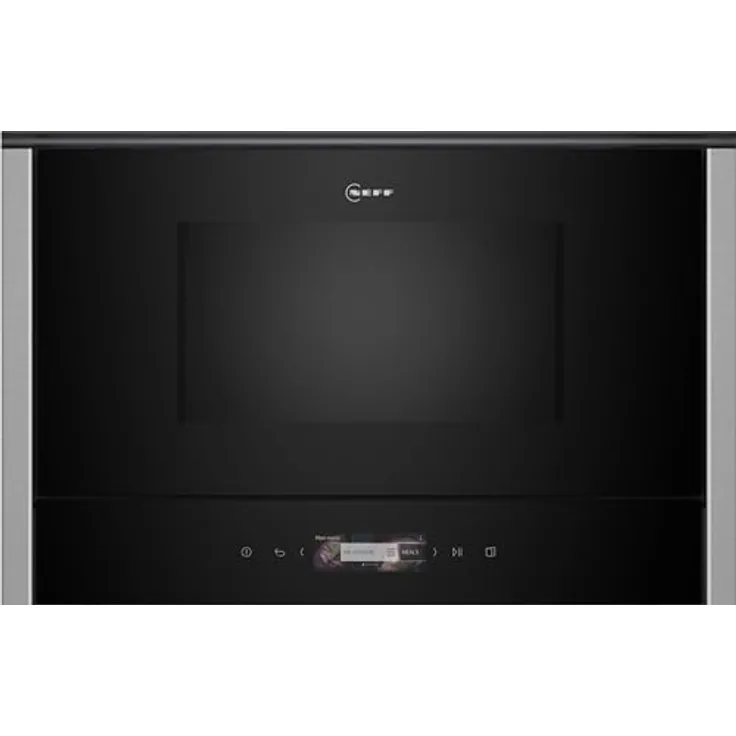 NEFF NL4WR21N1 Einbau-Mikrowelle N70, Integrierbare Mikrowelle ohne Grill 40 x 60cm, Full Touch TFT-Display, Automatikprogramme, Easy Clean, LED-Innenbeleuchtung, Edelstahl