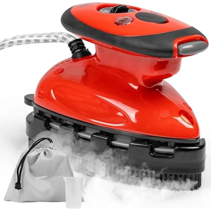 Duronic SI2 RD Mini Reisebügeleisen, 375W Dampfbügeleisen mit vielseitiger Temperaturregelung, rot – Bild 1