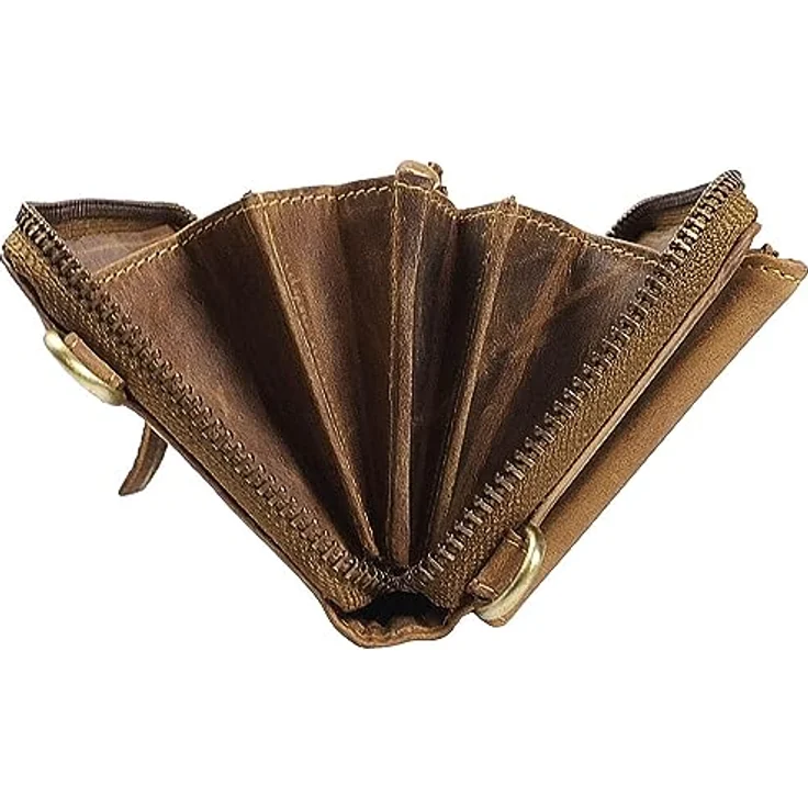 Greenburry Vintage 1569, Umhängetasche aus Leder mit RFID-Schutz, Braun – Bild 7