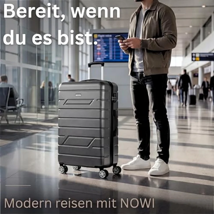 Nowi Bergamo 4 Rollen Trolley 75 cm, Grau (96 l, XL) – Bild 3