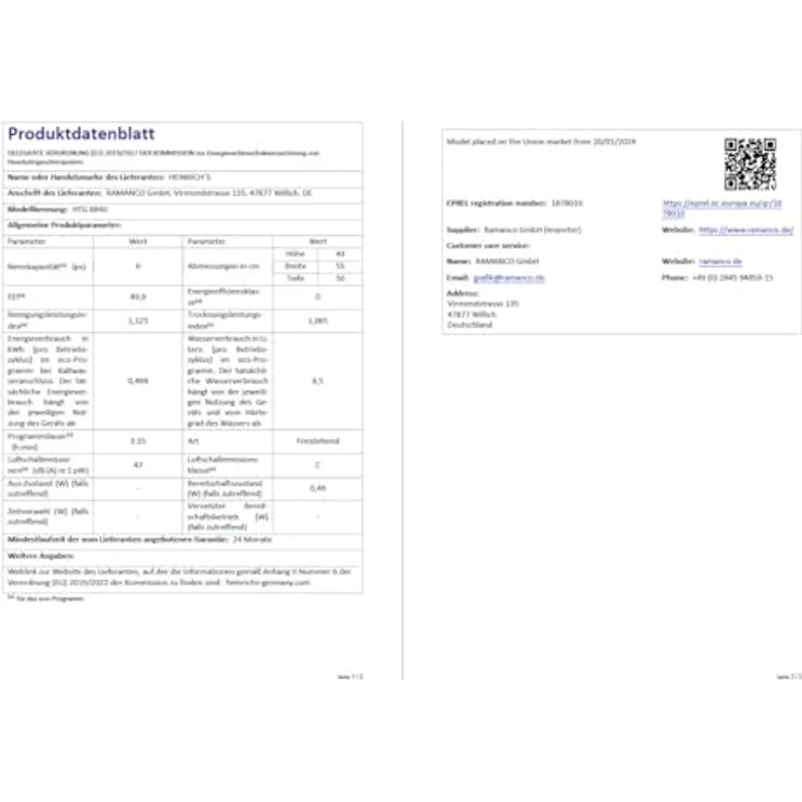 Heinrich´s Mini Geschirrspüler, tragbarer Tischgeschirrspüler mit 6,5L Wasserverbrauch, 7 Programme, freistehend, lautlos (47 dB) – Bild 10