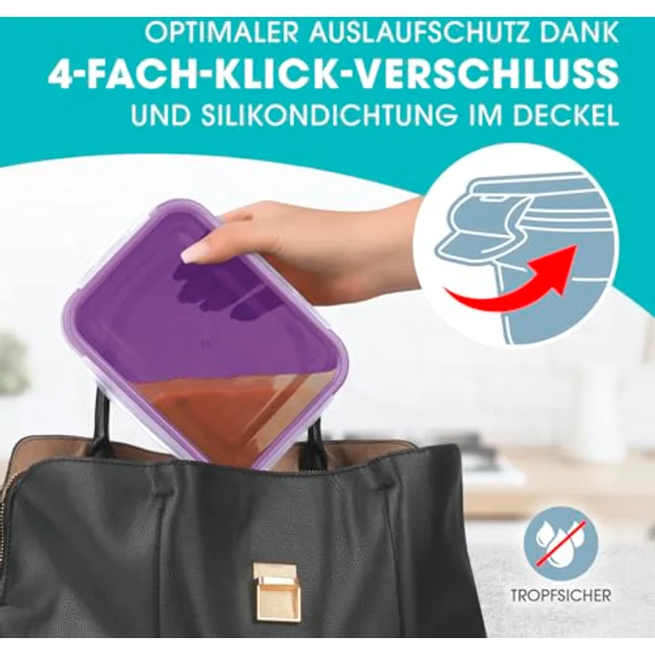 TV Unser Original GOURMETmaxx Frischhaltedosen klick-it 14-TLG. lila – Bild 4