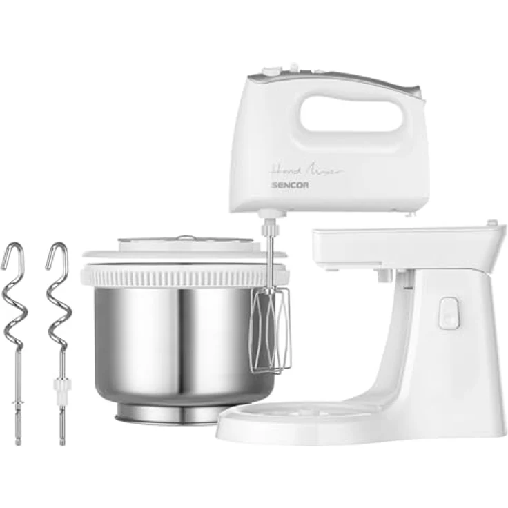 Handmixer mit Drehschale, 500 W, silberfarben – Bild 2
