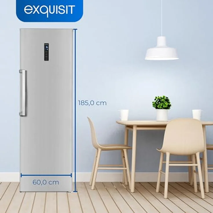 Exquisit Vollraumkühlschrank KS360-V-HE-040D inoxlook | Kühlschrank ohne Gefrierfach freistehend 359 L Volumen | NoFrost | Vollraumkühlschrank ohne Gefrierfach – Bild 4