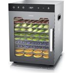 Arendo Dörrautomat Edelstahl, Dehydrator mit 10 Etagen, einstellbare Temperatur 30°-90°C, 800 W, Timer 0,5-24 Stunden, für Obst, Fisch und Fleisch
