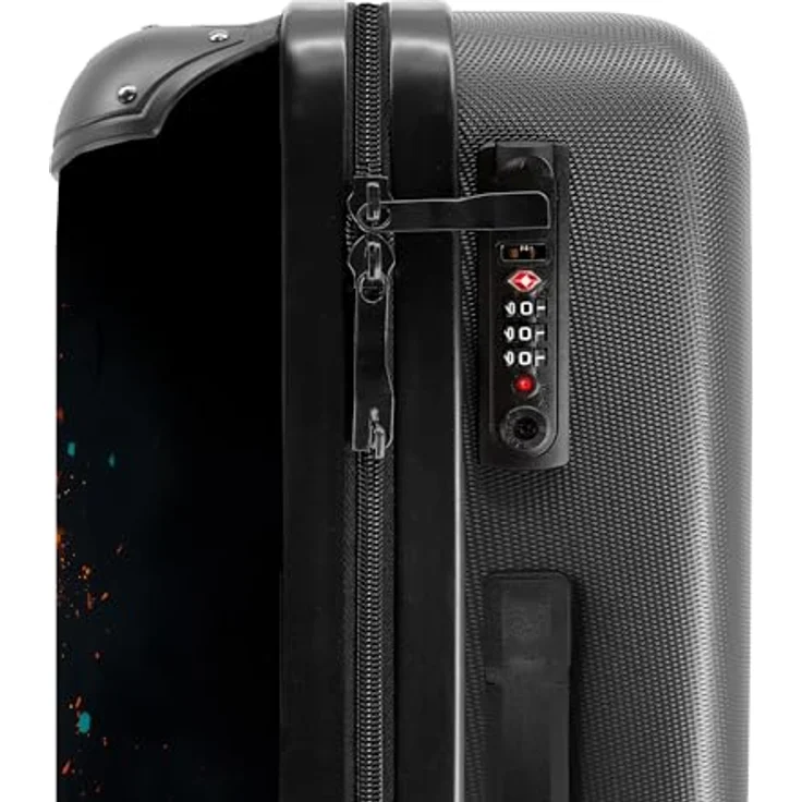 NoBoringSuitcases.com© Hartschalen-Trolley Schimpanse mit Hawaii-Bluse 67x43x25cm, 4 Rollen, Koffer Mittelgroß, Suitcase für Erwachsene, Hochglanz bunt – Bild 5