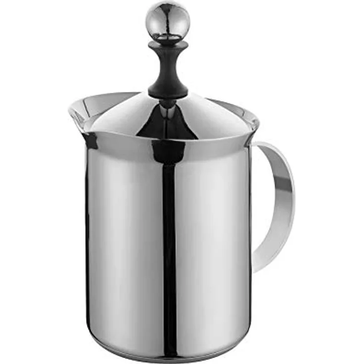 cilio Cappuccino Creamer CLASSIC für 6 Tassen | Ø 10 cm, Höhe 20,5 cm | 800 ml | Edelstahl poliert | mit 4 mm Sandwichboden | für alle Herdarten | Induktions geeignet | mit Mess-Skala