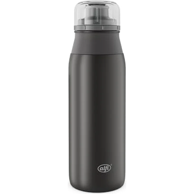Alfi ELEMENT BOTTLE Edelstahl Trinkflasche, 0,6l, spülmaschinenfest, Free-Flow Trinksystem mit intuitive Schraubverschluss, mattierter Trendstyle – Bild 1