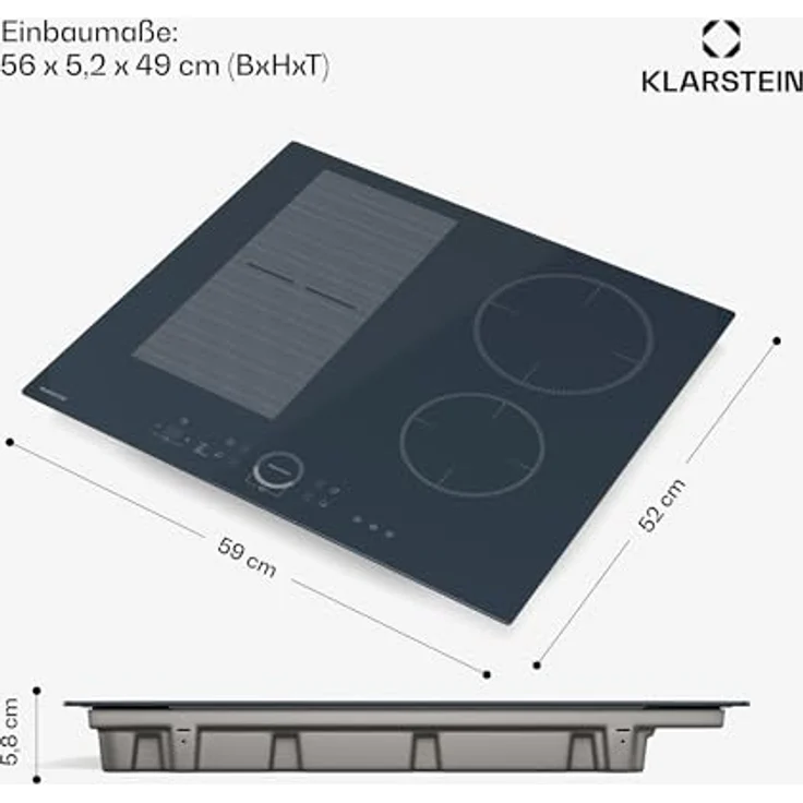 Klarstein Delicatessa 60 Induktionskochfeld - 4-Zonen-Einbaukochfeld, 7.000 W mit Booster, Flexizone und Kindersicherung, Anthrazit, 59-cm-Glaskeramikoberfläche – Bild 8