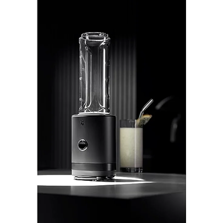 WMF Küchenminis Smoothie-to-go, Mini Standmixer mit zwei Mix-/Trinkbehältern 0,6l, Mixer Hochleistungsmixer 300 W, edelstahl matt, schwarz – Bild 2