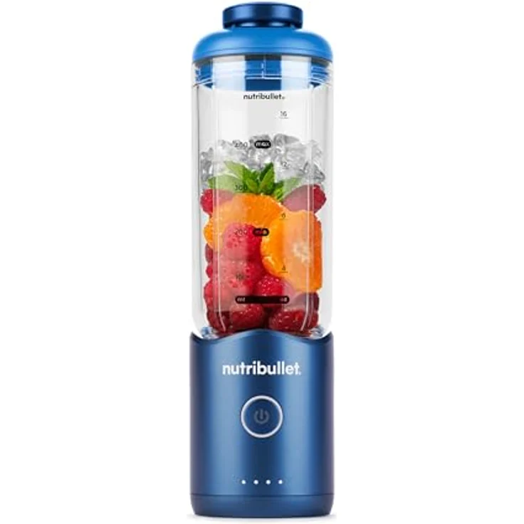 nutribullet Smoothie-Maker NB Flex Portable NBP013BL, blauer Standmixer mit 0,59 l BPA-freiem Becher und klappbarem Deckel – Bild 1