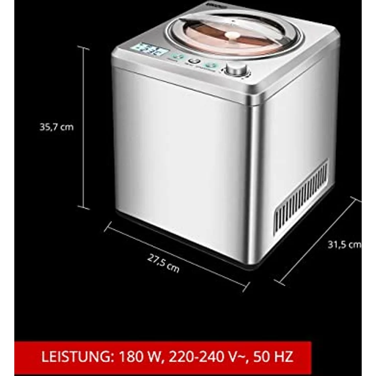 Unold Eismaschine Exklusiv mit Eisbuch 2 L, inklusive 101 Rezepte, 488999 – Bild 5