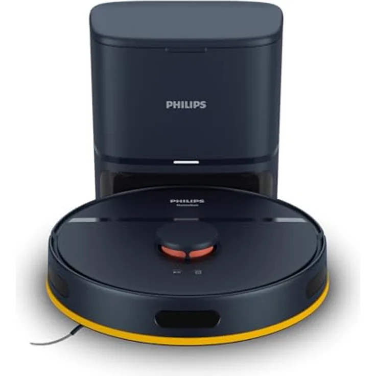 Philips Homerun Serie 2000: 2-in-1 Saug- und Wischroboter, 130 Minuten Laufzeit, Lasernavigation, Teppichboost, Absaugstation, App-gesteuert, Mitternachtsblau