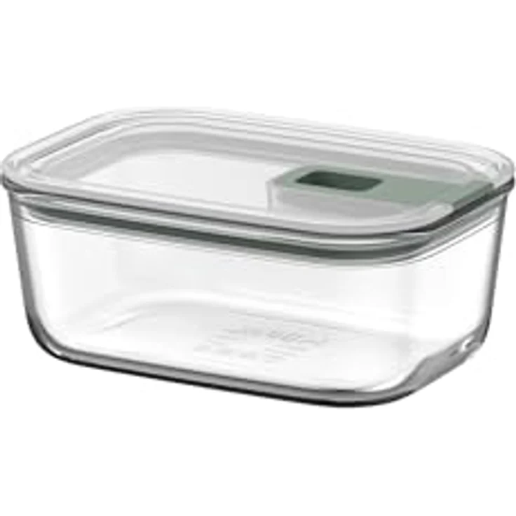 Mepal EasyClip Glasbehälter, luftdichte Meal Prep Box mit Schiebeverschluss, 700 ml, geeignet für Mikrowelle, Dampfgarer und Ofen, Nordic sage – Bild 1