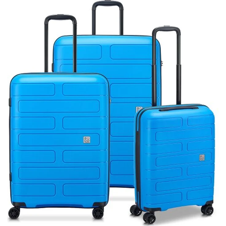 MODO by Roncato Supernova 2.0 Kofferset 3-teilig, 4 Rollen, 100% Polypropylen, 51 cm x 31 cm x 76 cm, blau – Bild 1
