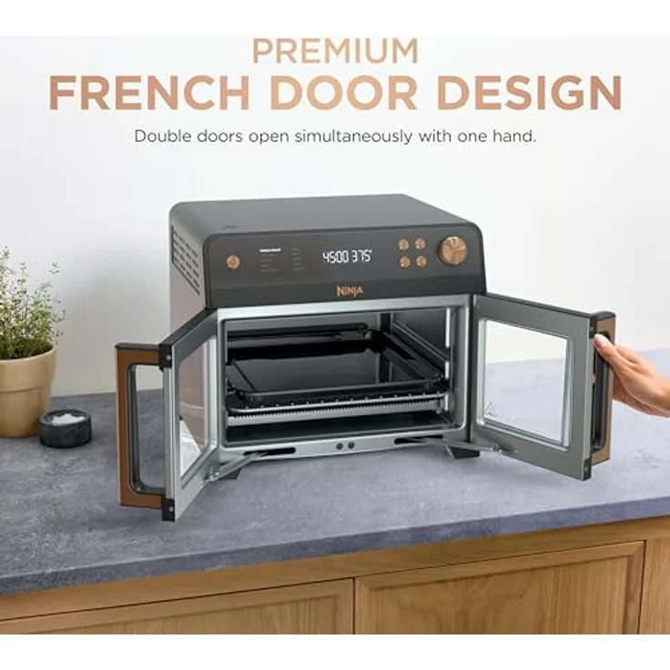 Ninja French Door Premier Air Fry Oven FO101BK, 10-in-1 Küchengerät mit 20,3 qt Kapazität, PFAS-frei, spülmaschinenfest, Schwarz – Bild 2