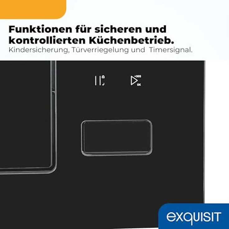 Exquisit Einbau-Mikrowelle EMW525-G-020, 25 l Volumen, 900 W Mikrowelle, 1200 W Grill, 8 Automatikprogramme, Kombi-Funktion – Bild 7