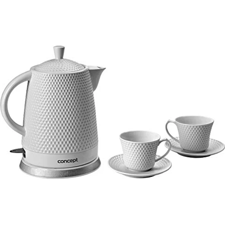 CONPT Hausgeräte RK-0040 Keramik Wasserkocher + 2 Tassen 1.5L 2200W – Bild 2