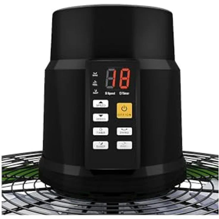 kaiserkraft Wandventilator Airos Eco Silent WALL, Ventilator, Schwarz mit 7 Drehstufen und Fernbedienung – Bild 5
