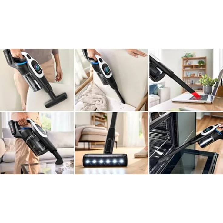 Bosch BCS1041WAC Unlimited 10 Akku-Staubsauger, Weiß, Power-for all kompatibler Austauschbarer 4.0 Ah Akku mit bis zu 80 Minuten Laufzeit – Bild 4