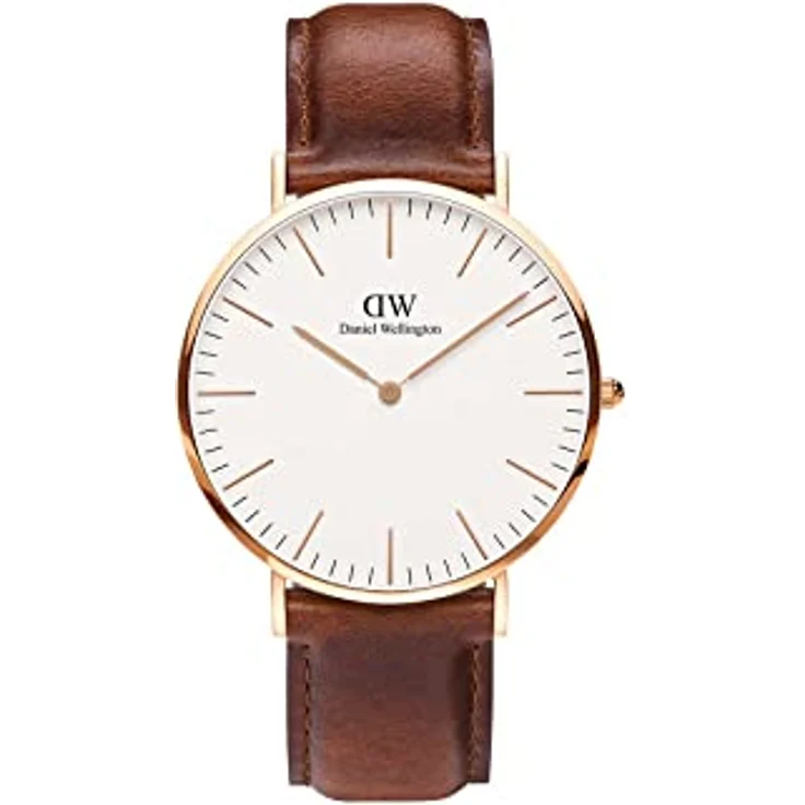 Daniel Wellington Damen-Uhr DW00100035, Analog Quarz, Braun/IP-Rose, Lederarmband – Bild 8