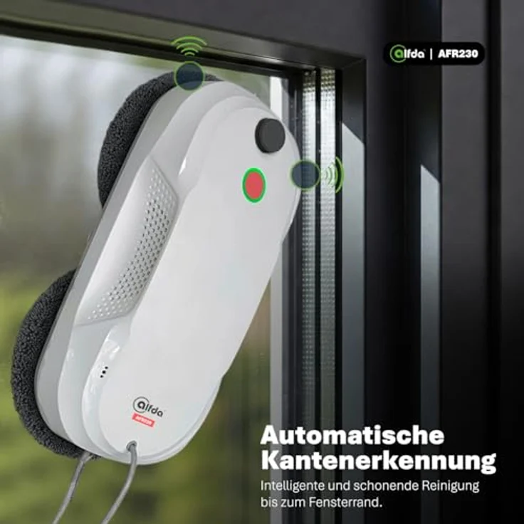 alfda Fensterputzroboter AFR230, 60ml Wassertank mit Sprühfunktion, automatische Saugkraftregulierung, 3200 Pa Saugleistung, inklusive Fernbedienung und Sicherheitsseil – Bild 7
