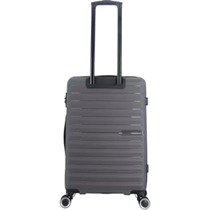SAXOLINE Reisekoffer Fiesta M, grau, 72 l Volumen, 65,5 x 42 x 26 cm, robuster Hartschalenkoffer mit 360° Schwenkrädern – Bild 4