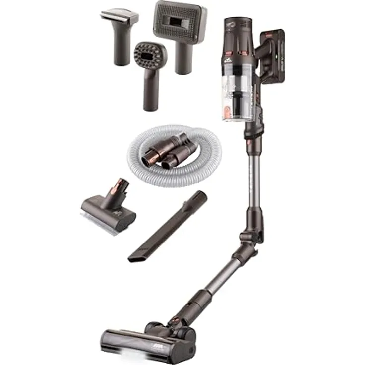 ETA Terier Stab- und Handstaubsauger, Li-Ion 25,2 V, 80 Minuten Laufzeit, 2× HEPA-Filter, 0,5 l Staubbehälter, OLED Touchscreen, Digitaler Motor, Smart Dust Sensor