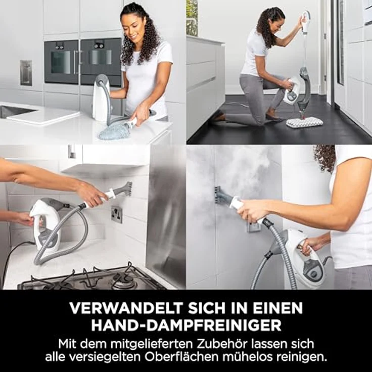 Shark Boden- & Hand-Dampfreiniger S6005EU Dampfmopp Weiß Grau Multi-Funktionsgerät – Bild 2