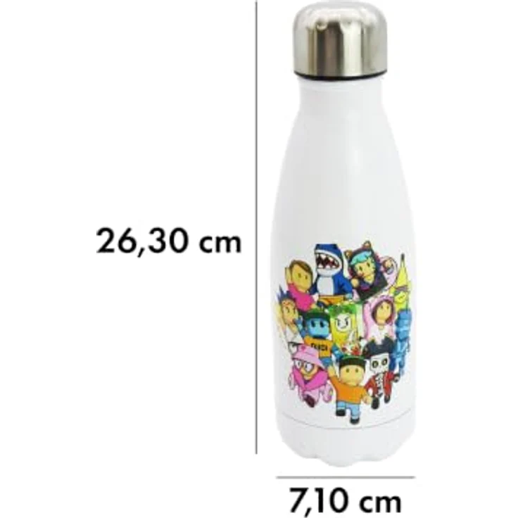 Stumble Guys Edelstahl Trinkflasche, isolierte Wasserflasche mit Schraubverschluss, 550ml – Bild 7
