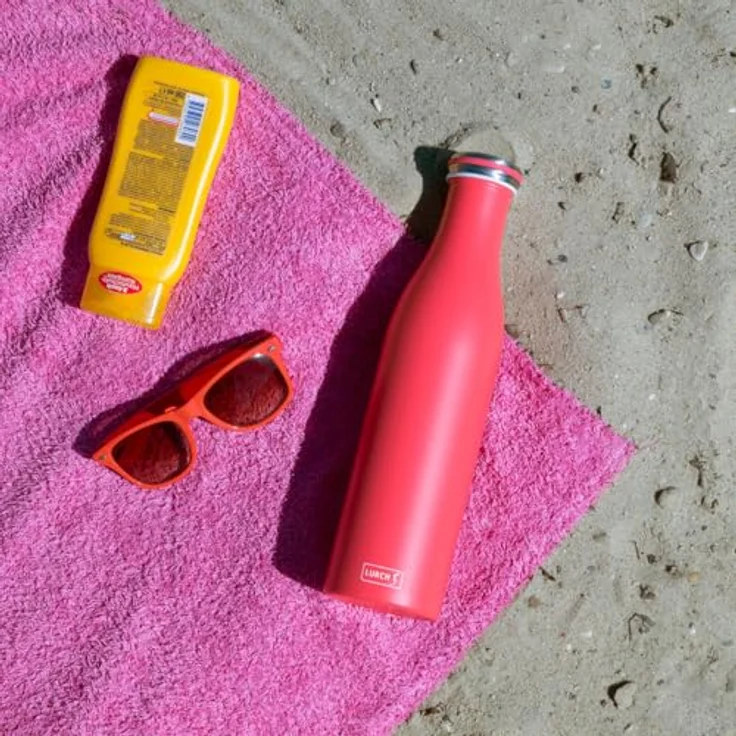 Lurch 240968 Isolierflasche/Thermoflasche für heiße und kalte Getränke aus Doppelwandigem Edelstahl 0,75l, pink – Bild 7