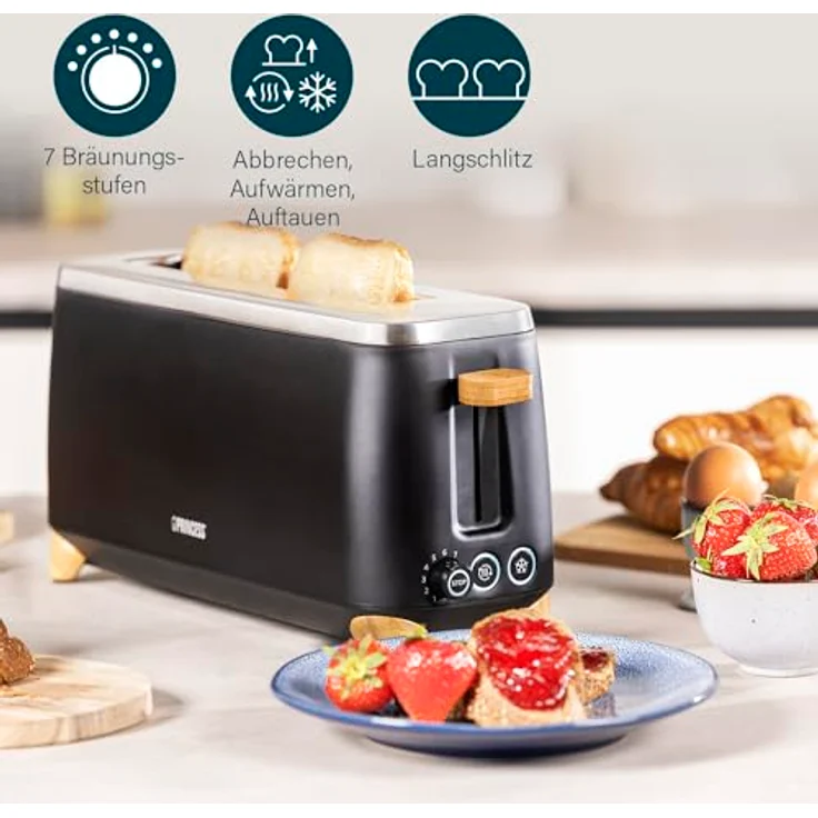 Princess 01.142361.01.001 Toaster, Schwarz - Preisvergleich – Bild 3