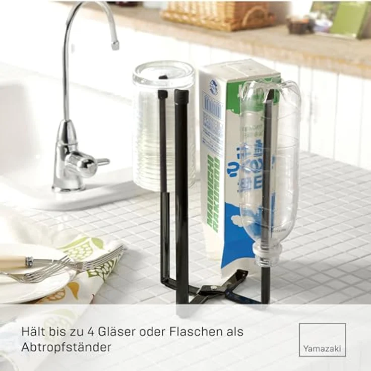 YAMAZAKI Abtropfständer, Silikonharz, Schwarz, One Size – Bild 4