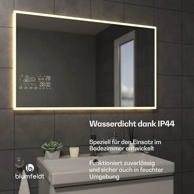 Blumfeldt Infrared Heater Smart Mirror, Infrarotheizung mit 500 W, App Steuerung, IP44, schwarz – Bild 7