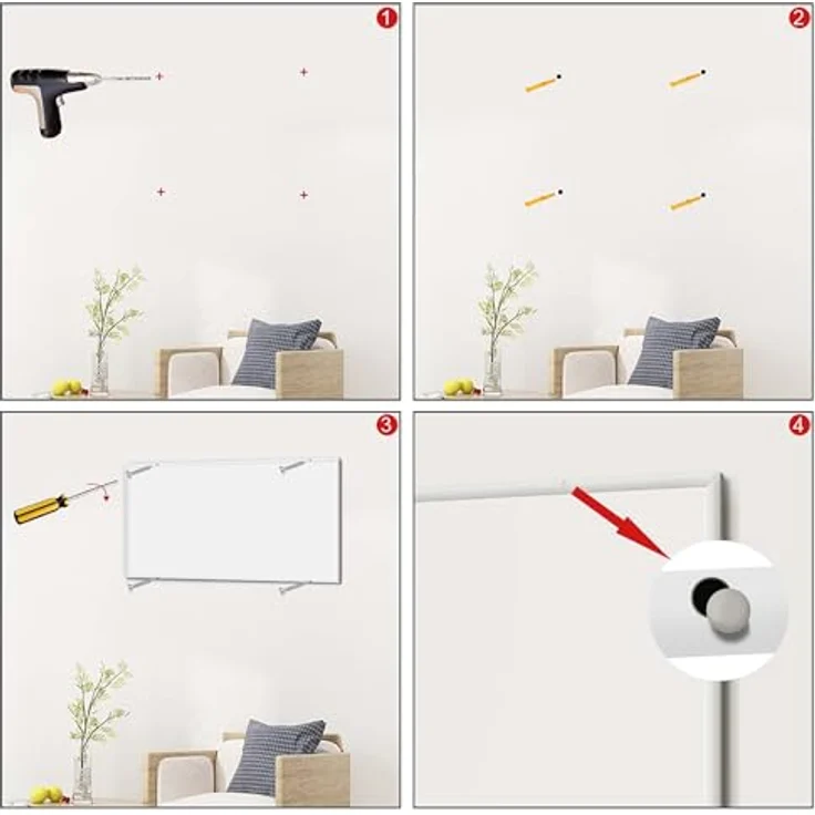 Wiltec Infrarotheizung 400 Watt, energieeffizienter Heizkörper, Weiß, Wandmontage Elektroheizung, Heizpaneel, IR Heizung – Bild 9
