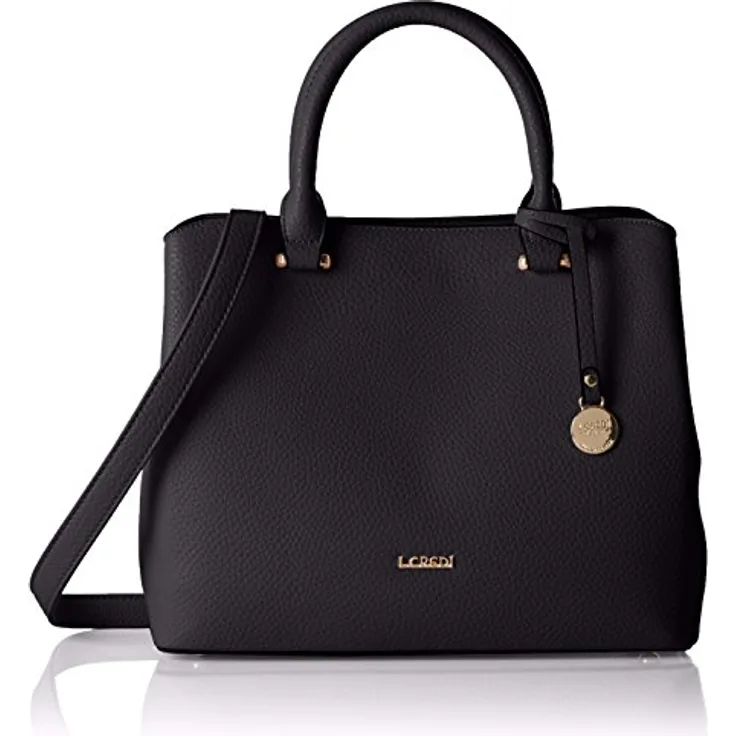 L.Credi Maxima Handtasche 28 cm, schwarz, 100% Kunstleder, 28 x 11 x 24 cm