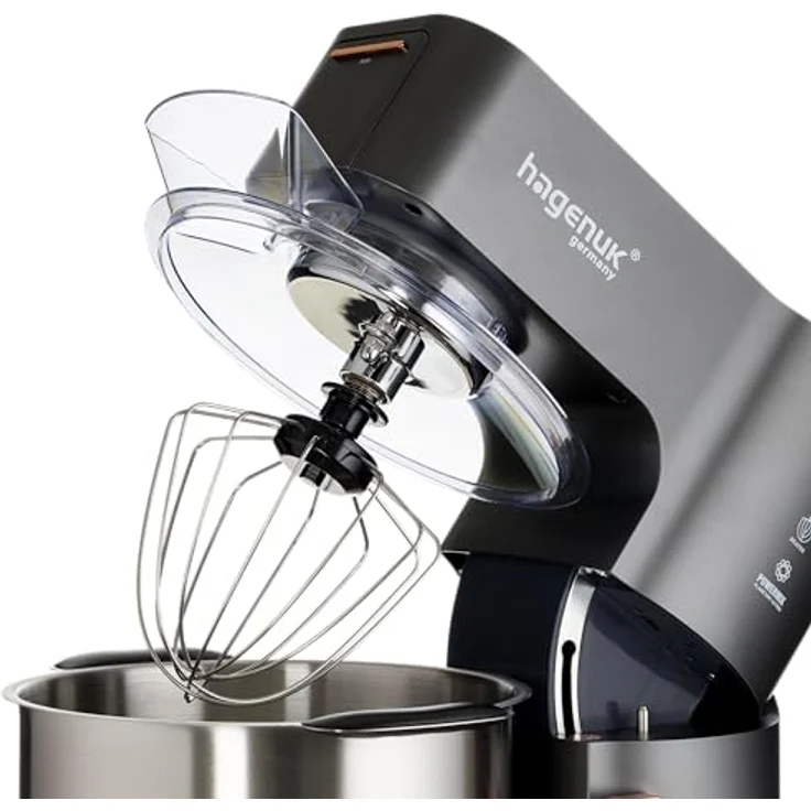 HAGENUK Küchenmaschine HOME | 1200 Watt | 5,5 L Edelstahlschüssel | Planetenrührwerk | metall Getriebe – Bild 2