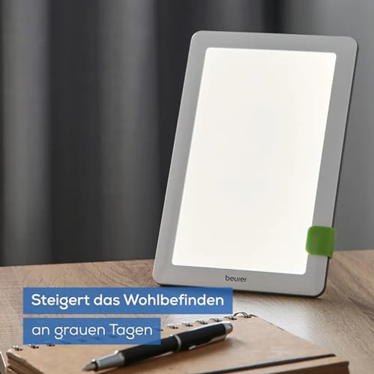 Beurer TL 30 Tageslichtlampe, Simulation von Tageslicht, bis zu 10.000 Lux, Medizinprodukt, flimmer- und UV-freie LED-Technologie, Tageslichtleuchte mit verstellbarer Halterung und Tasche – Bild 4