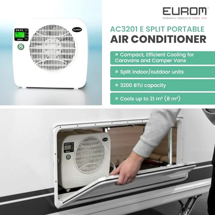 Eurom AC2401 Mobiles Klimagerät, Monoblock, Wohnwagen, Caravan, E – Bild 3