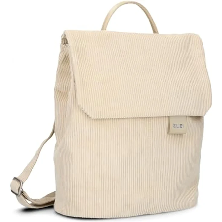 Zwei Mademoiselle.M City Rucksack, 29 cm, beige, 100% Polyurethan, kompakte Größe 24 cm x 13 cm – Bild 1