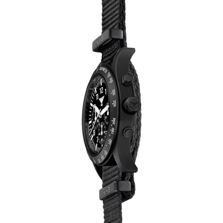 KHS Platoon Black Steel Solar Chronograph KHS.PLABSSC.NB mit Natoband schwarz, wasserdicht 10 Bar – Bild 4