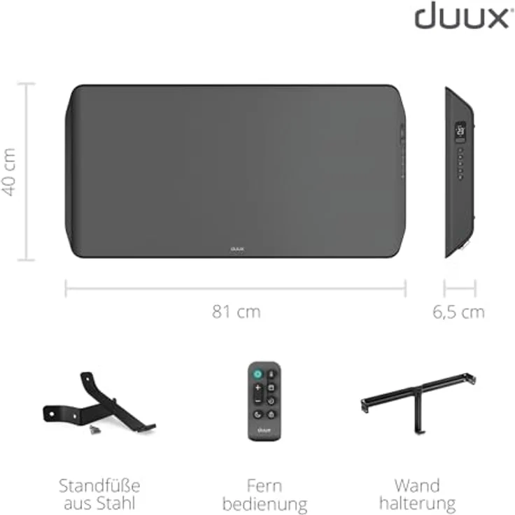 Duux Edge Elektrischer Konvektor-Raumheizer 24 h IP24 Indoor Flur Wand Grau,  – Bild 5