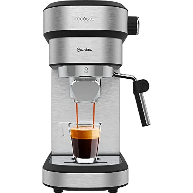 Cecotec Cafelizzia 790 Steel Duo - Espressomaschine, 1350 W, für Espresso und Cappuccino, Thermoblock-System, 20 bar, Auto-Modus für 1-2 Tassen, schwenkbare Dampfdüse, Filterzubehör für Kapseln – Bild 1