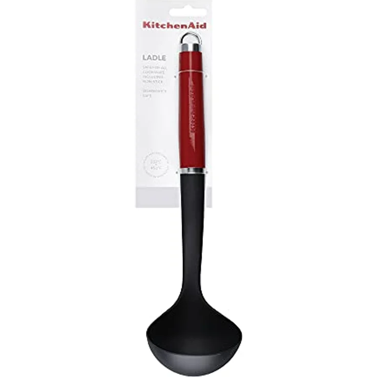 KitchenAid Schöpfkelle, Hitzeresistent, Antihaftbeschichtung, Kochutensil – Empire Rot - Preisvergleich – Bild 2