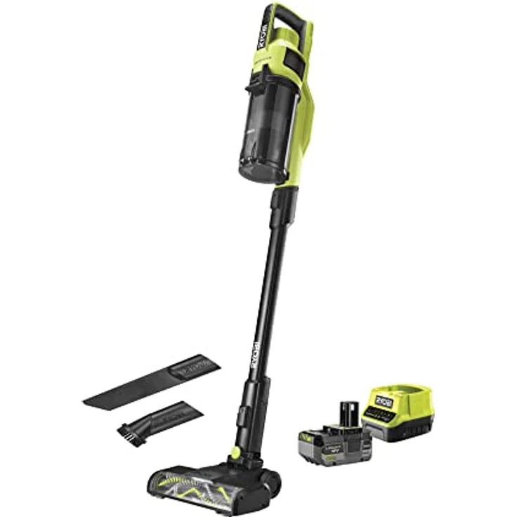 RYOBI 18V ONE+ Brushless Akku-Bodenhandsauger RSV18BL-1C40G (doppelte zyklonale HEPA-12-Filterung, 90 Watt Saugleistung, Luftstrom 900 l/min, inkl. 1x 18 V 4,0 Ah Akku und Ladegerät) – Bild 1