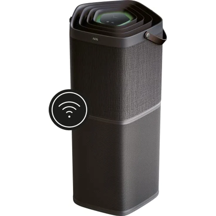 AEG AX91-604DG Luftreiniger (Beseitigt 99,9% luftgetragener Bakterien, nur 17 dB(A), Automatik-Modus, Luftqualitätsanzeige, leistungsstarke Filter, App-Steuerung, bis 129 m² Raumgröße, dunkelgrau) – Bild 4