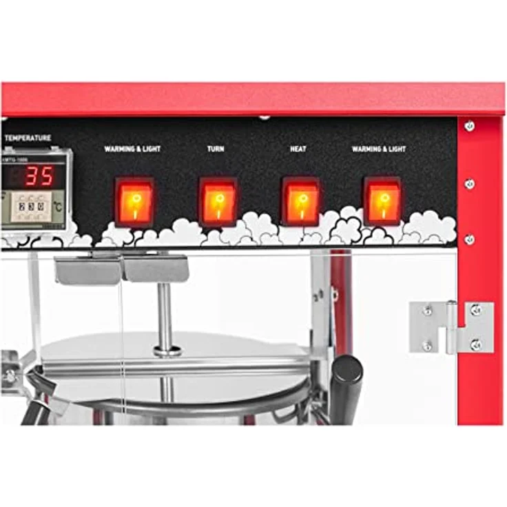 Royal Catering RCPC-16E Popcornmaschine Popcorn Maker Popcorn Bereiter Beheizter Auslage Rot – Bild 3