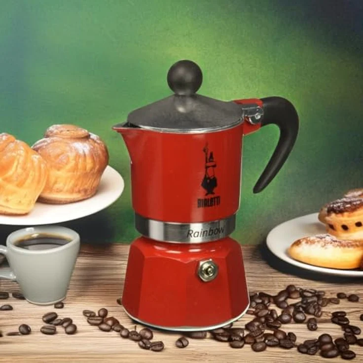Bialetti Rainbow Espressokocher, Aluminium, rot, 1 Tasse – Bild 5