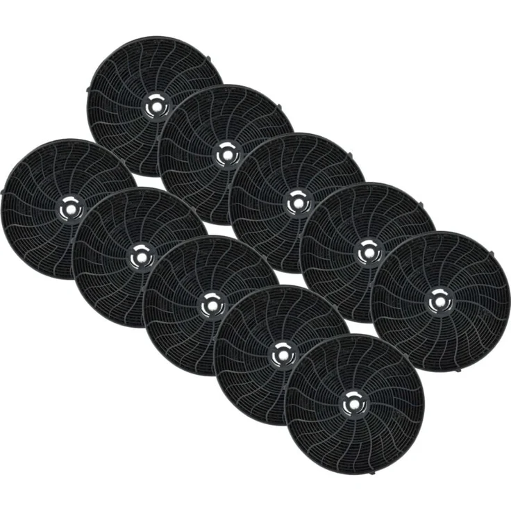 vhbw Aktivkohlefilter 10x, kompatibel mit Elica 208350746606 PRF0107, 208350746605 PRF0107, 208350746604 PRF0107, schwarz, effektive Geruchsneutralisation für Dunstabzugshauben