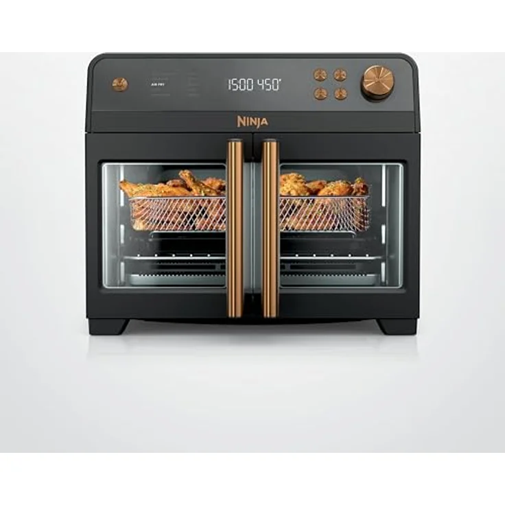 Ninja French Door Premier Air Fry Oven FO101BK, 10-in-1 Küchengerät mit 20,3 qt Kapazität, PFAS-frei, spülmaschinenfest, Schwarz – Bild 1